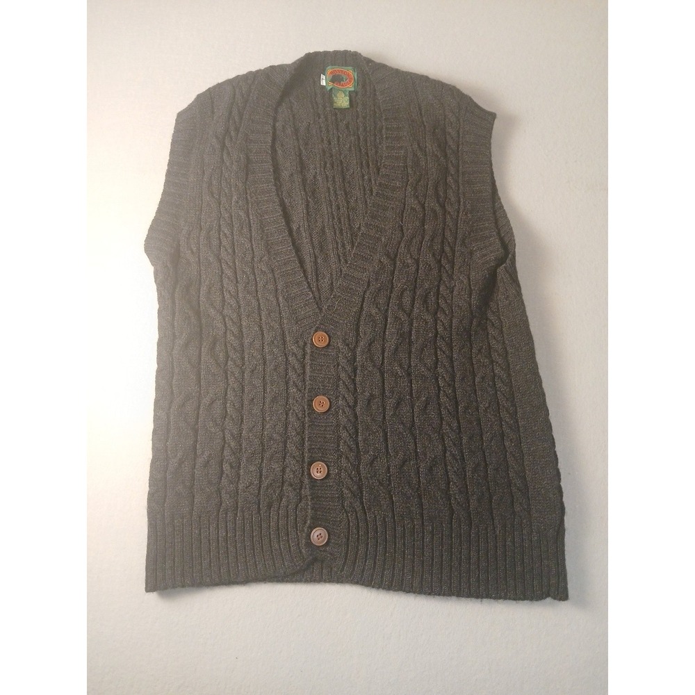 Vintage Boston Traders 100% Wool Vest with Buttons Black Size Large!!